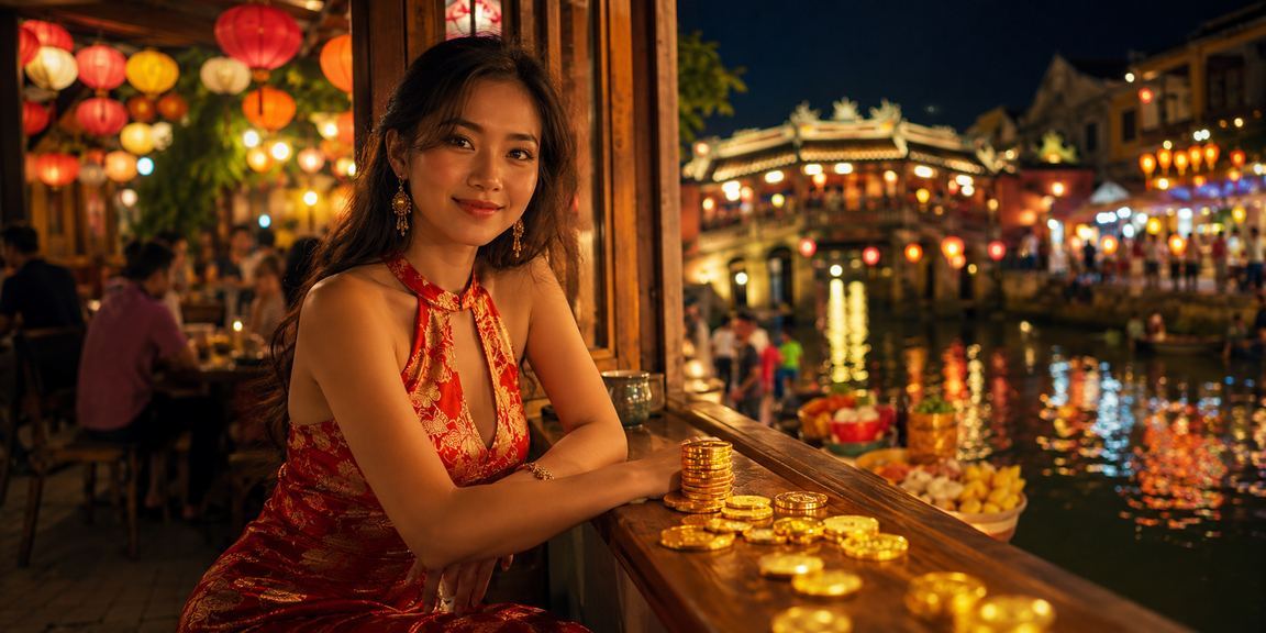 Người dùng Hội An nạp tiền nhận bonus và theo dõi kèo thể thao tại quán cà phê truyền thống